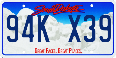 SD license plate 94KX39