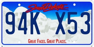 SD license plate 94KX53