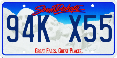 SD license plate 94KX55