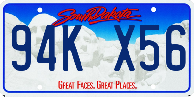 SD license plate 94KX56