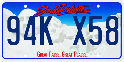 SD license plate 94KX58
