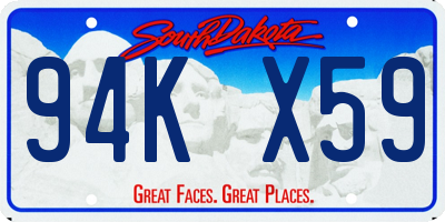 SD license plate 94KX59