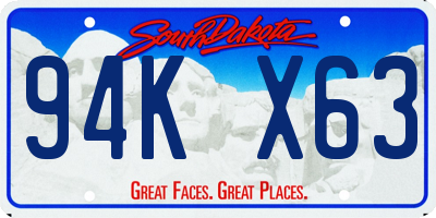 SD license plate 94KX63
