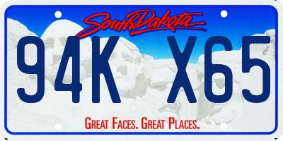 SD license plate 94KX65