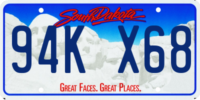 SD license plate 94KX68
