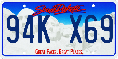 SD license plate 94KX69