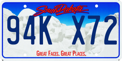 SD license plate 94KX72