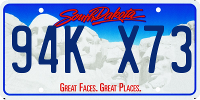 SD license plate 94KX73
