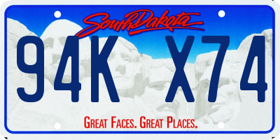 SD license plate 94KX74