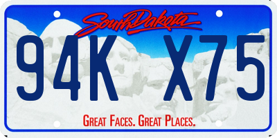 SD license plate 94KX75