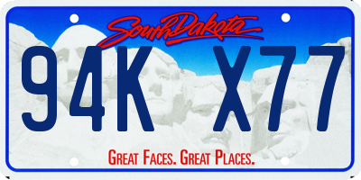 SD license plate 94KX77