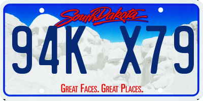 SD license plate 94KX79