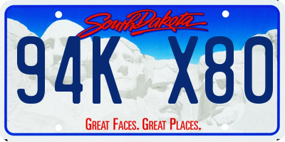 SD license plate 94KX80