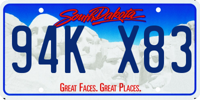 SD license plate 94KX83