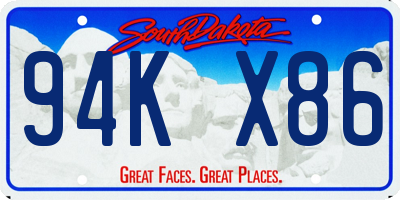 SD license plate 94KX86