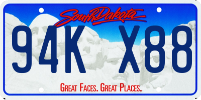 SD license plate 94KX88