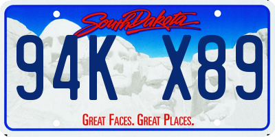 SD license plate 94KX89