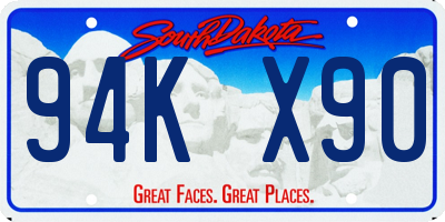SD license plate 94KX90