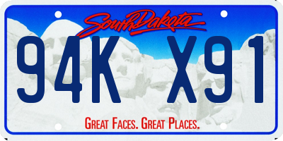 SD license plate 94KX91