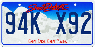 SD license plate 94KX92