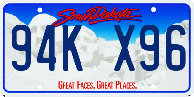 SD license plate 94KX96
