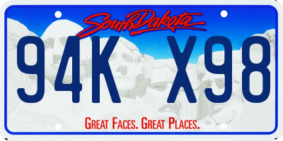 SD license plate 94KX98
