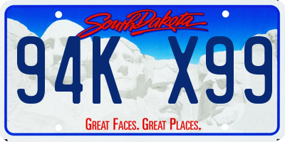 SD license plate 94KX99