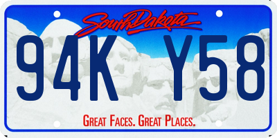 SD license plate 94KY58