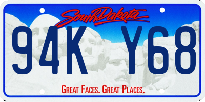 SD license plate 94KY68