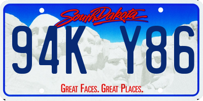 SD license plate 94KY86