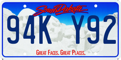 SD license plate 94KY92