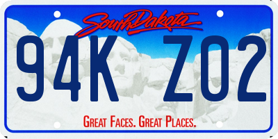 SD license plate 94KZ02