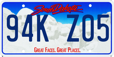 SD license plate 94KZ05