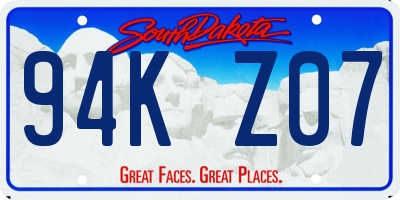 SD license plate 94KZ07