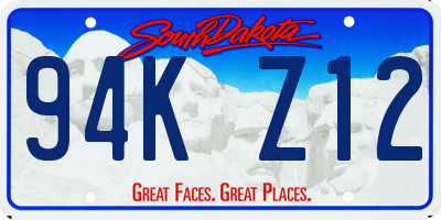 SD license plate 94KZ12