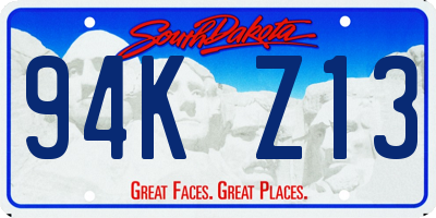 SD license plate 94KZ13