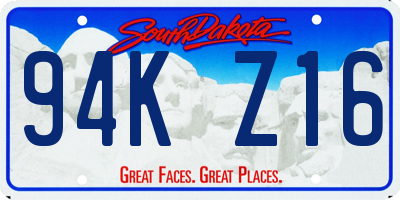 SD license plate 94KZ16