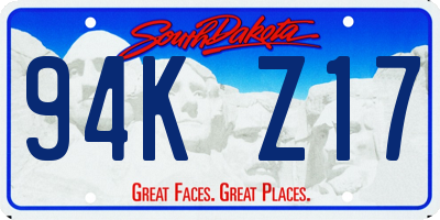 SD license plate 94KZ17