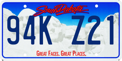 SD license plate 94KZ21