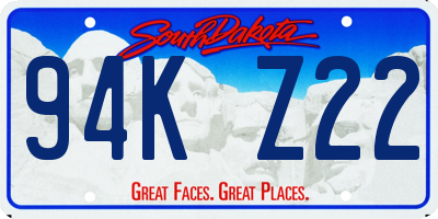 SD license plate 94KZ22