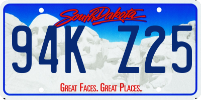 SD license plate 94KZ25