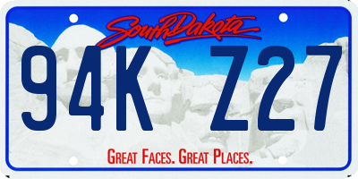 SD license plate 94KZ27