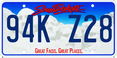 SD license plate 94KZ28