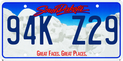 SD license plate 94KZ29
