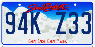 SD license plate 94KZ33