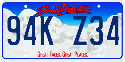 SD license plate 94KZ34