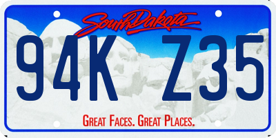 SD license plate 94KZ35