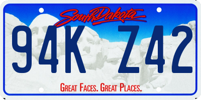 SD license plate 94KZ42