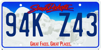 SD license plate 94KZ43