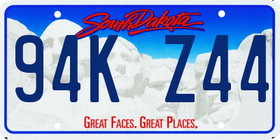 SD license plate 94KZ44